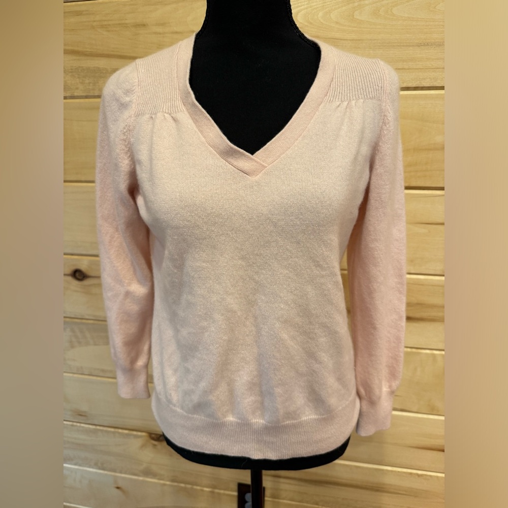 Talbots Light Pink Pure Cashmere Long Sleeve Sweater Size Large Petite